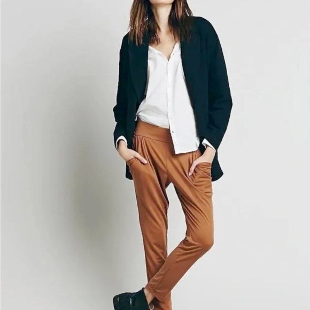 Free People Tobacco Brown Draped Harem Pants